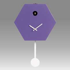 Contemporary cuckoo clock Art.honey 2600 lacquered with acrilic color violet